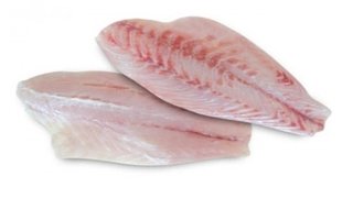 Frozen skinless Nile perch fillet in packaging